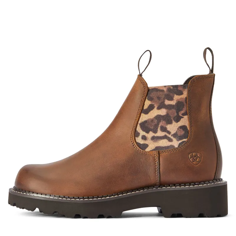 Ariat Fatbaby Twin Gore Womens Boots - Tan Leopard Gore-4