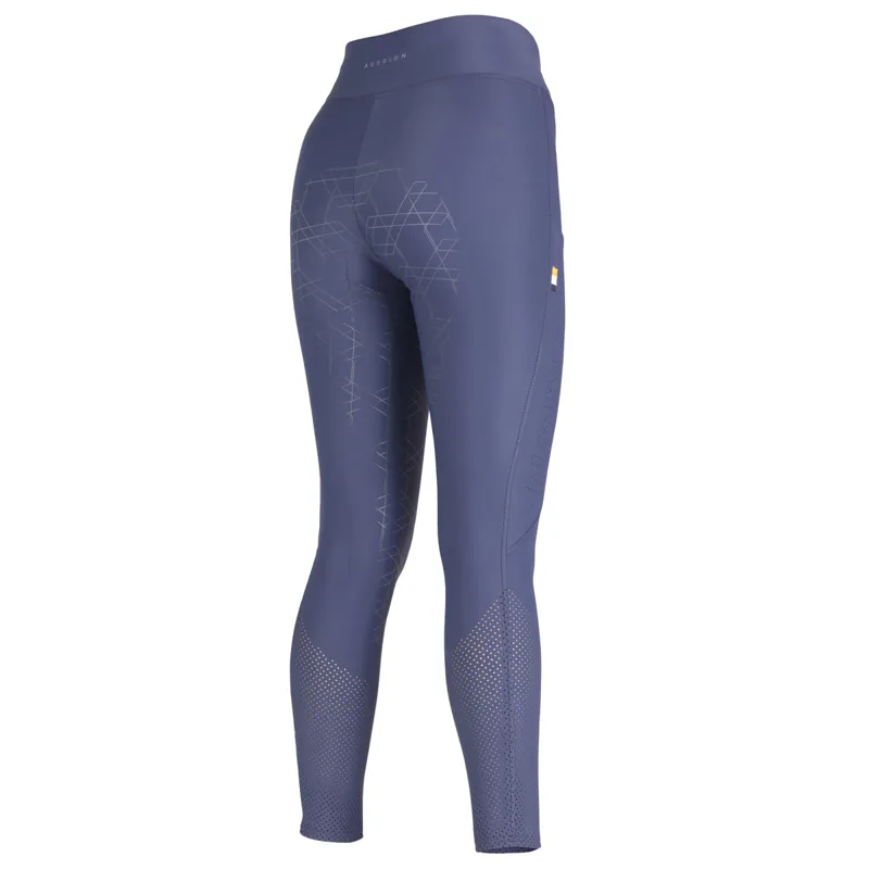 Aubrion Optima Air Full Grip Womens Riding Tights - Navy-2