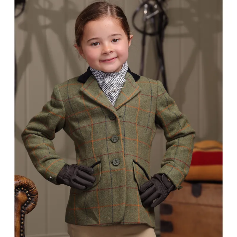 Aubrion Saratoga Childs Tweed Show Jacket - Red/Yellow/Blue-3