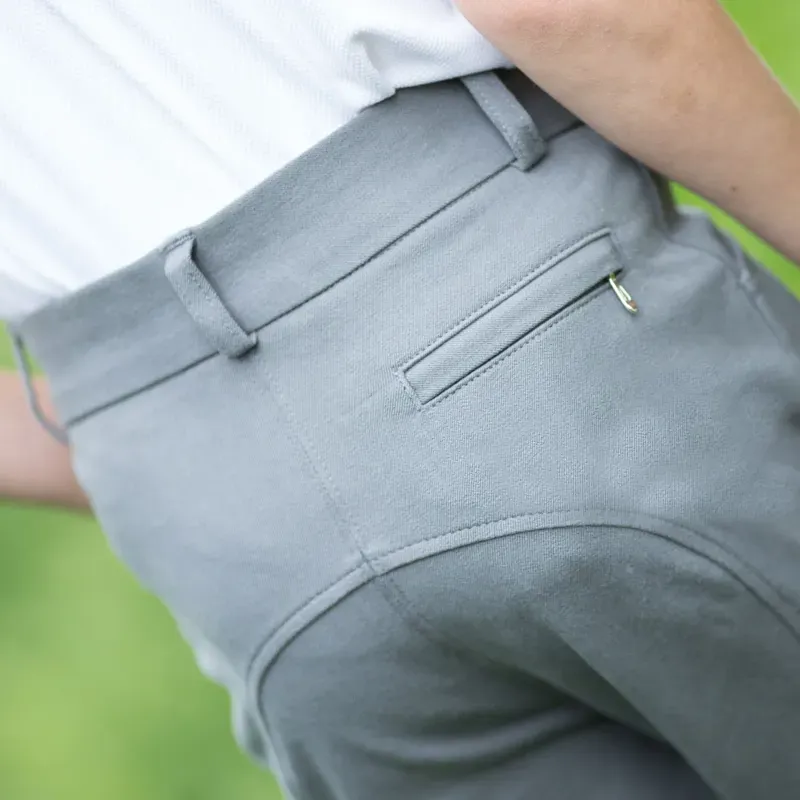 Equetech Sport Knee Grip Junior Boys Breeches - Grey-1