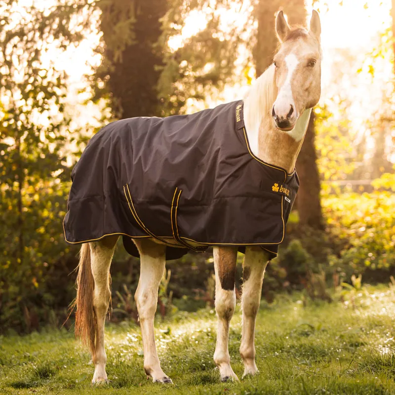 Bucas Irish 50g Detachable Neck Turnout Rug - Black/Gold-4