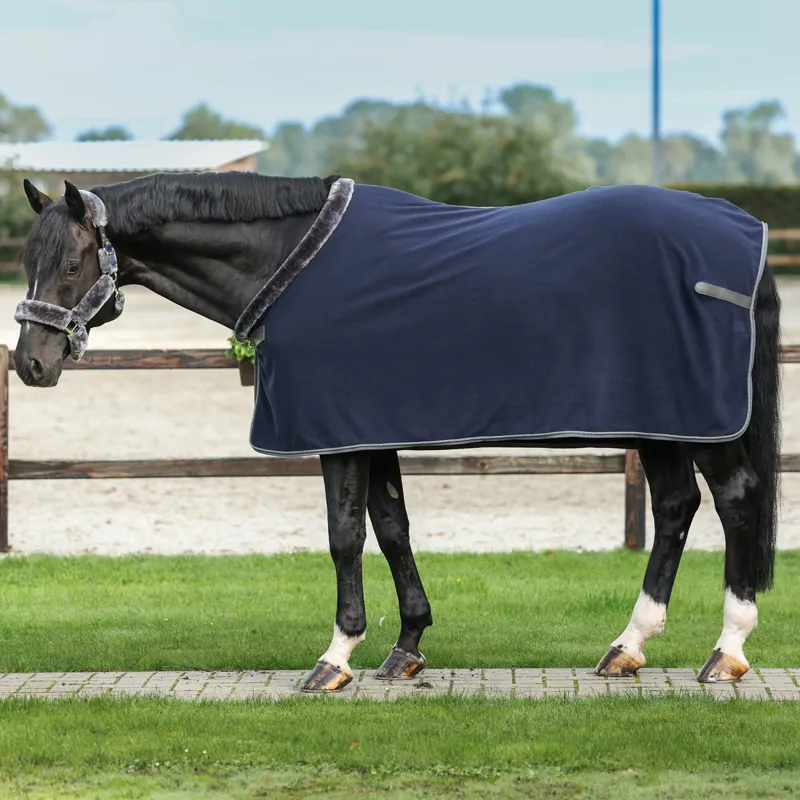 Bucas Show-Line 400g Fleece Rug - Navy/Grey