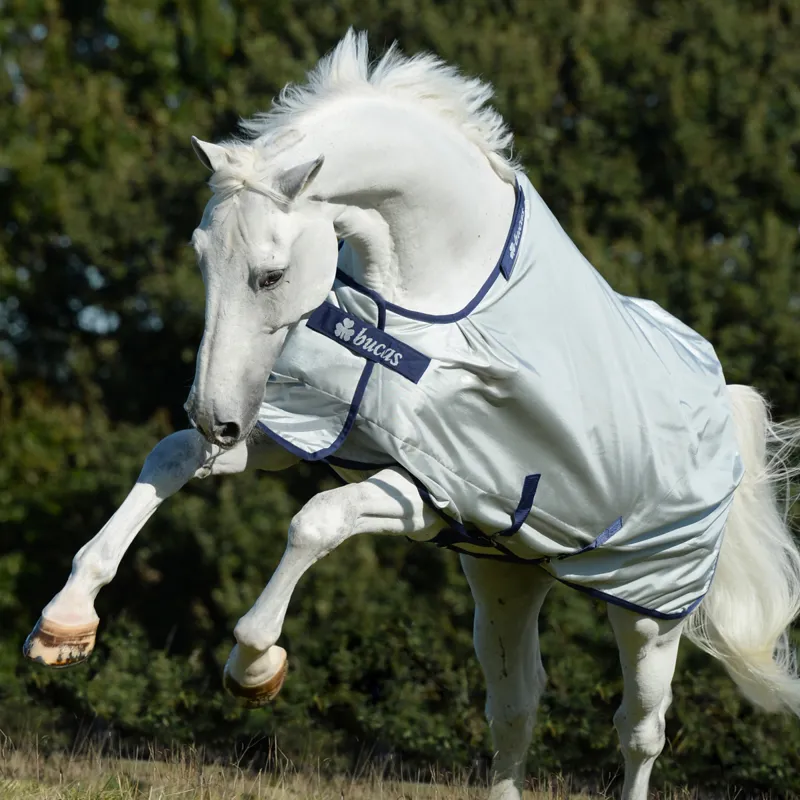 Bucas Power 0g Standard Neck Big Neck Turnout Rug - Silver-1