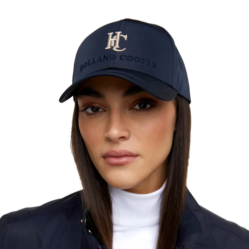 Holland Cooper Burghley Water Resistant Cap - Ink Navy Monogram-1