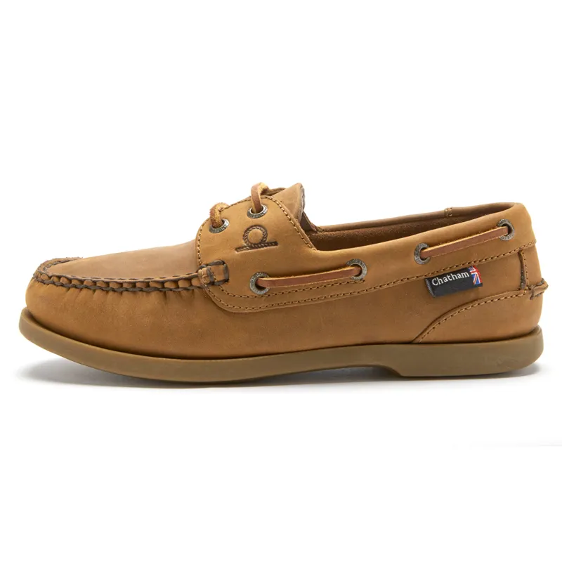 Chatham Deck Lady II G2 Ladies Premium Leather Boat Shoes - Walnut-2