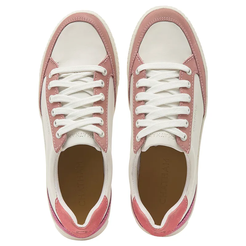 Chatham Fingle Ladies Trainers - White/Pink-1
