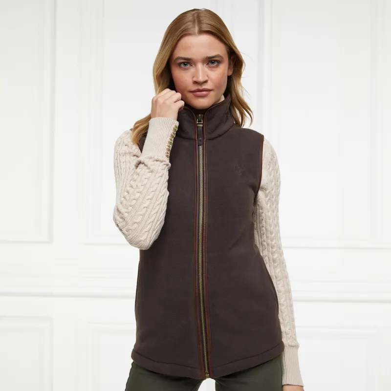 Holland Cooper Country Fleece Womens Gilet - Chocolate