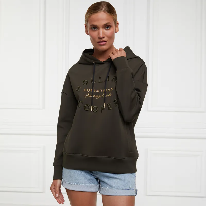 Holland Cooper Crystal Ladies Hoodie - Heritage Khaki-1