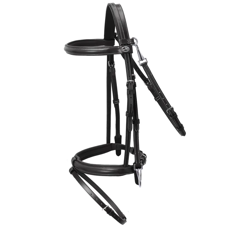 Schockemohle Dortmund Flash Training Bridle - Black/Cream/Silver