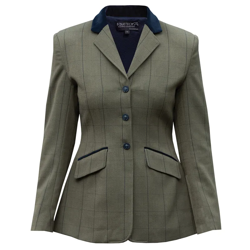 Equetech Bellingham Deluxe Stretch Womens Tweed Show Jacket - Green
