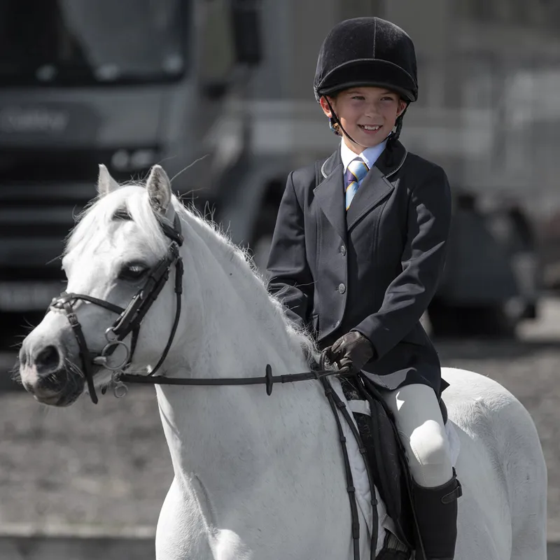 Equetech Jersey Deluxe Junior Show Jacket - Black-1