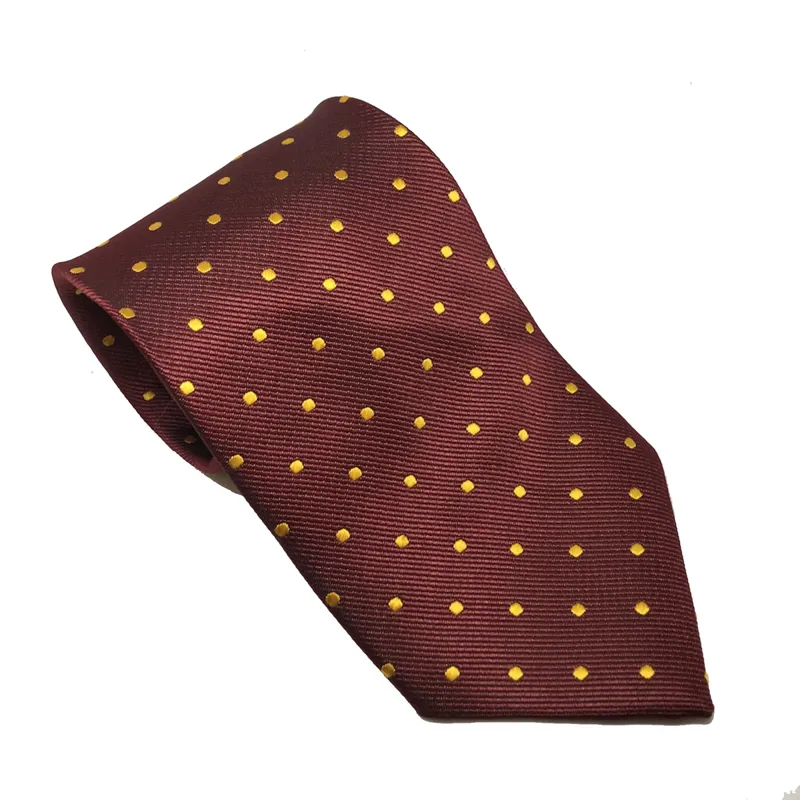 Equetech Polka Dot Adults Show Tie - Burgundy/Canary Gold