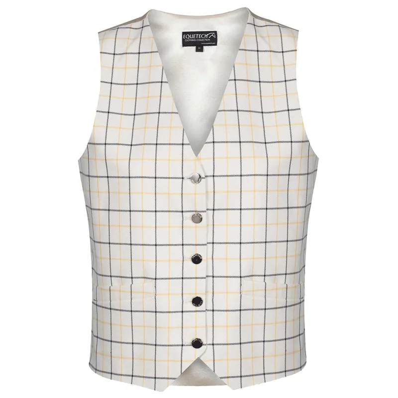 Equetech Tattersall Womens Show Waistcoat - Gold/Black Check