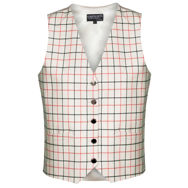 Equetech Tattersall Womens Show Waistcoat - Red/Black Check