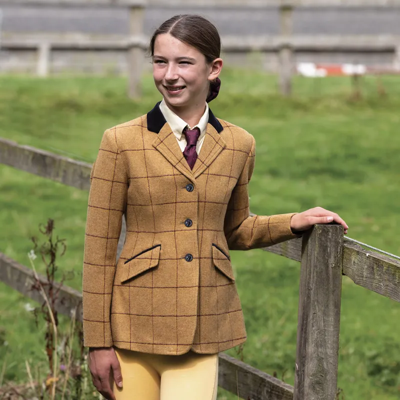 Equetech Wheatley Deluxe Tweed Junior Show Jacket - Brown-2