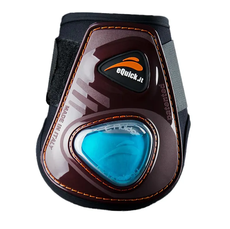 eQuick eShock Velcro Rear Fetlock Boots - Brown