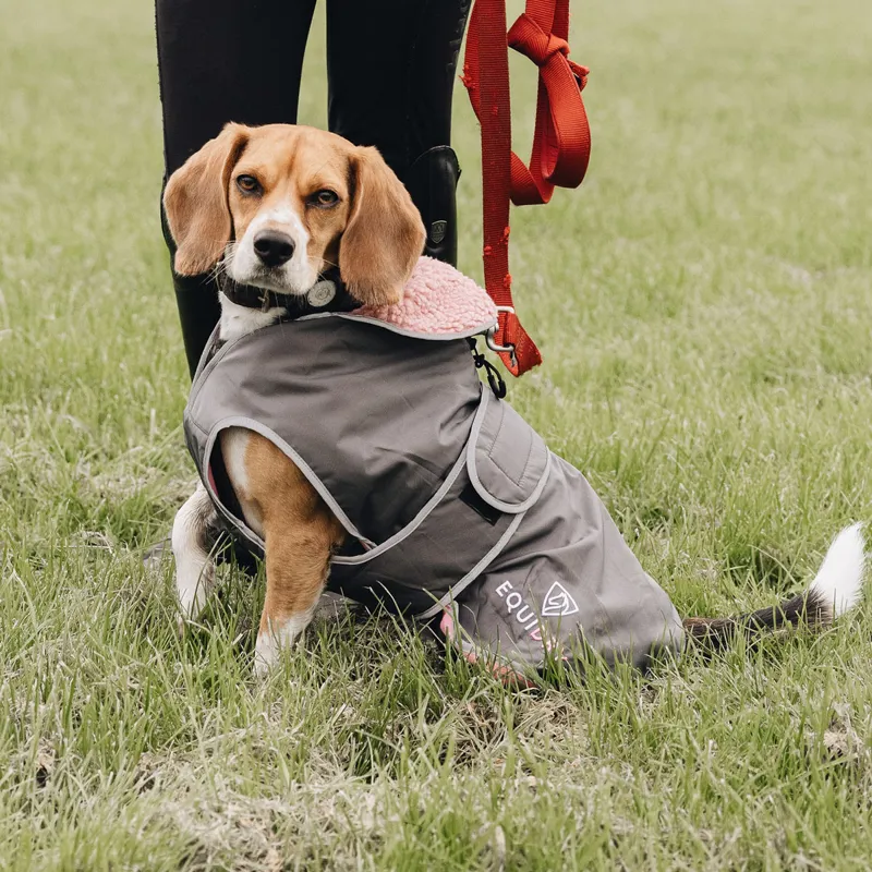EQUIDRY Waterproof Dog Coat - Charcoal/Pale Pink