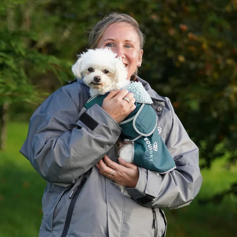 EQUIDRY Waterproof Dog Coat - Teal/Grey-3