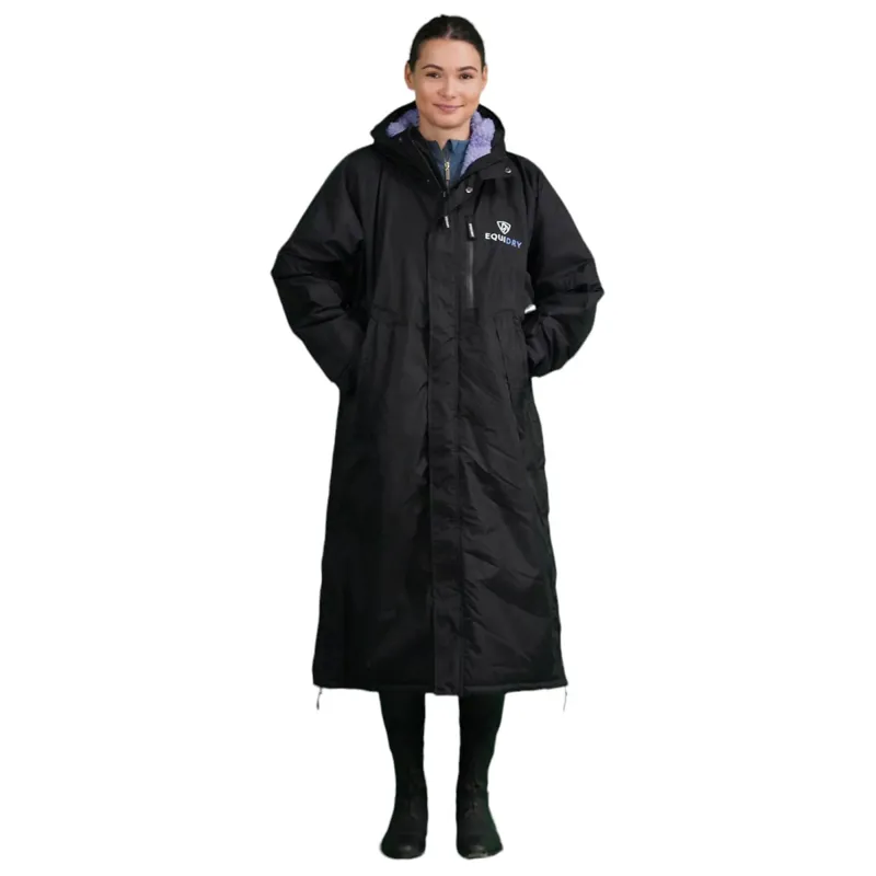 EQUIDRY Evolution Thick Fleece Lined Waterproof Jacket - Black/Lilac-2