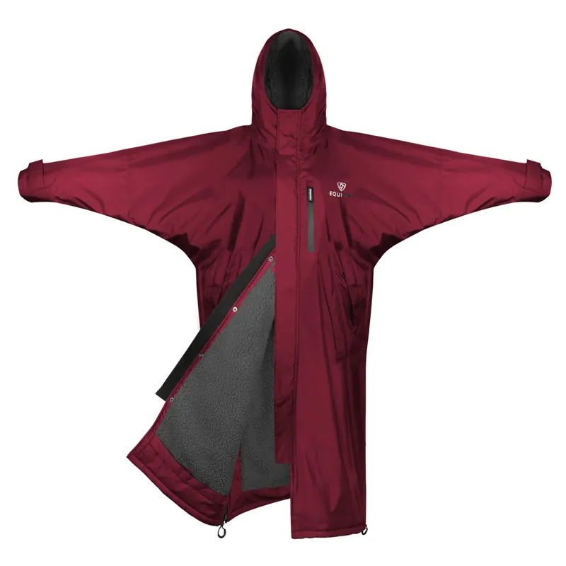 EQUIDRY Evolution Thick Fleece Lined Junior Jacket - Plum/Charcoal