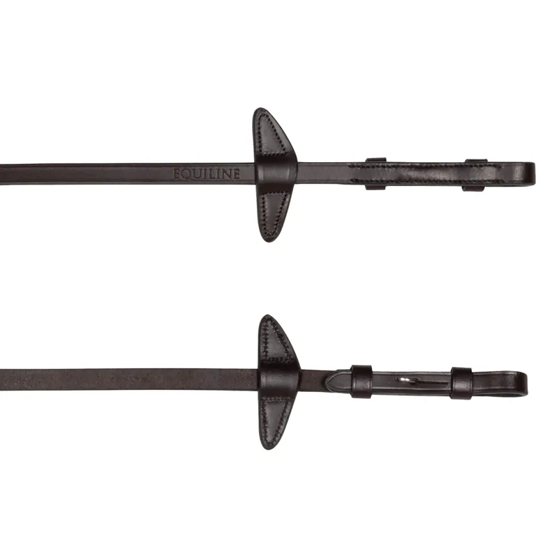 Equiline Pony Reins with Stoppers - Brown-1