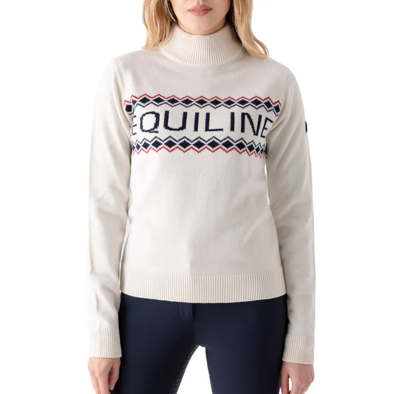 Equiline Rudy Womens Roll Neck Sweater - Panna