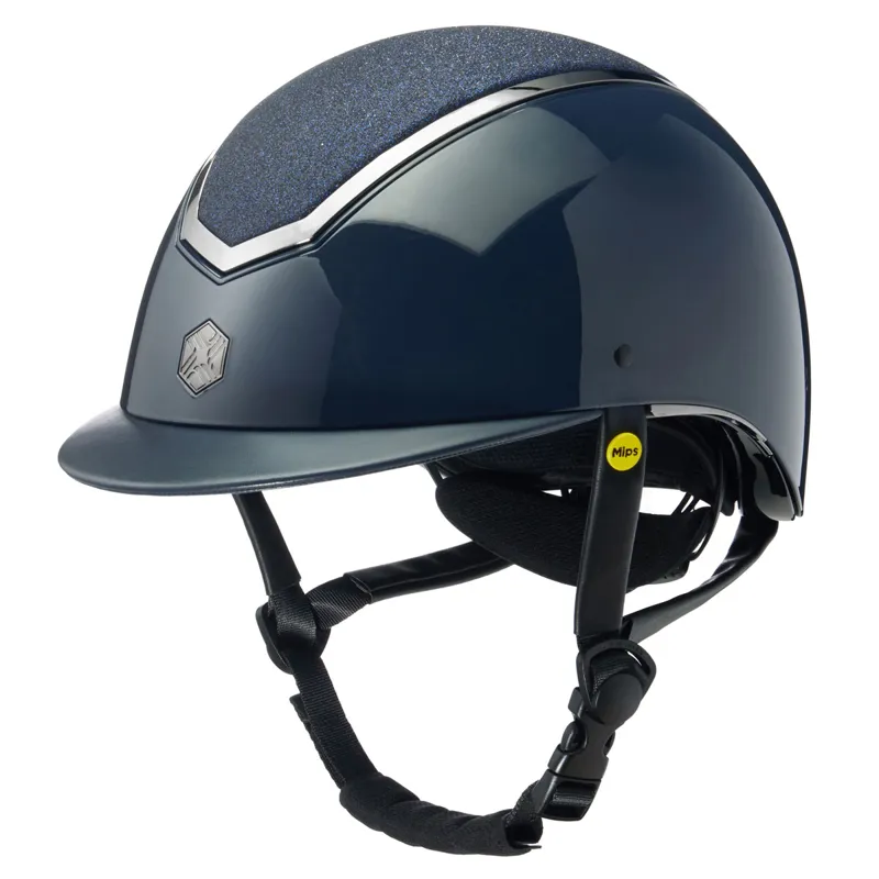 Charles Owen EQX Kylo MIPS Sparkly Riding Hat - Navy Gloss/Pewter