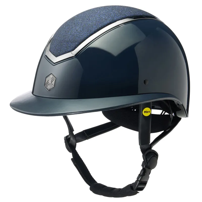 Charles Owen EQx Kylo MIPS Sparkly Wide Peak Hat - Navy Gloss/Pewter