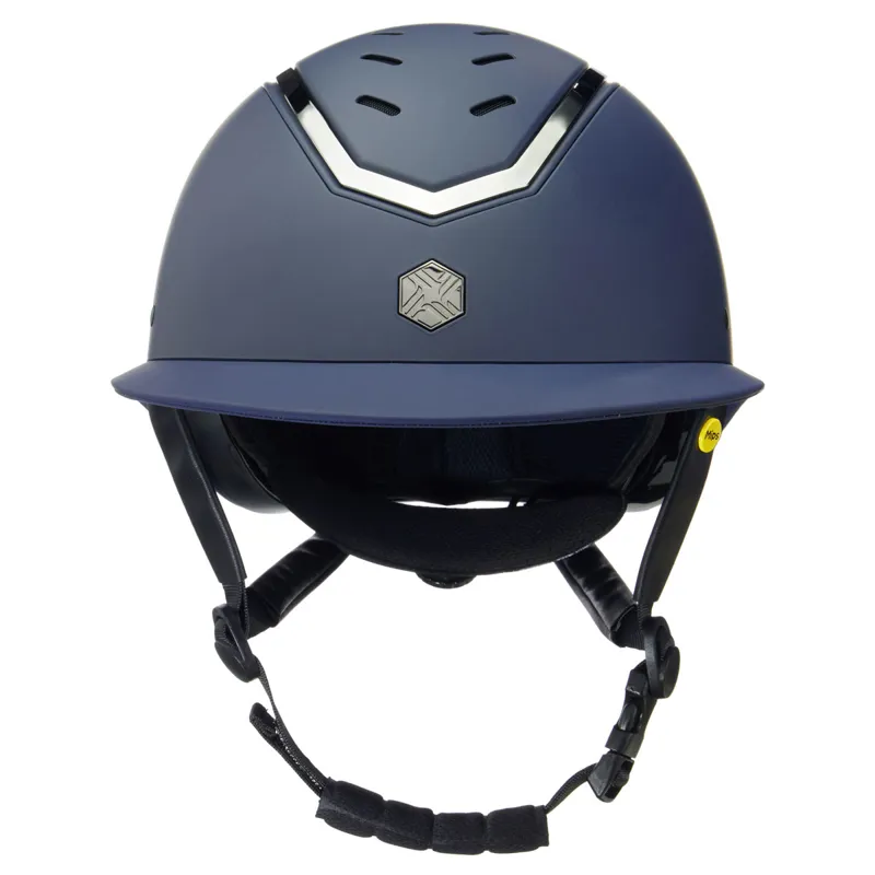 Charles Owen EQx Kylo MIPS Wide Peak Riding Hat - Navy Matte/Pewter-1