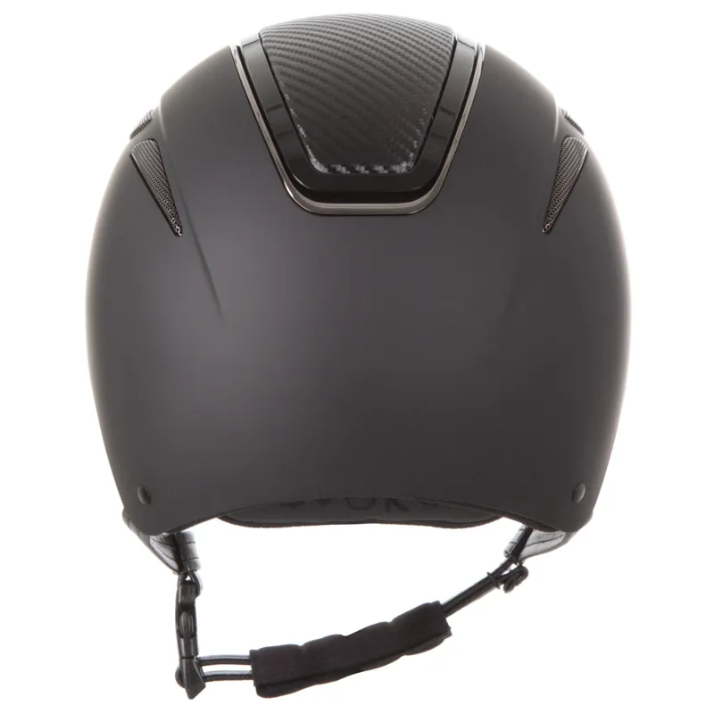 Evoke Callisto Classic Peak Riding Hat - Black Carbon/Gunmetal-1