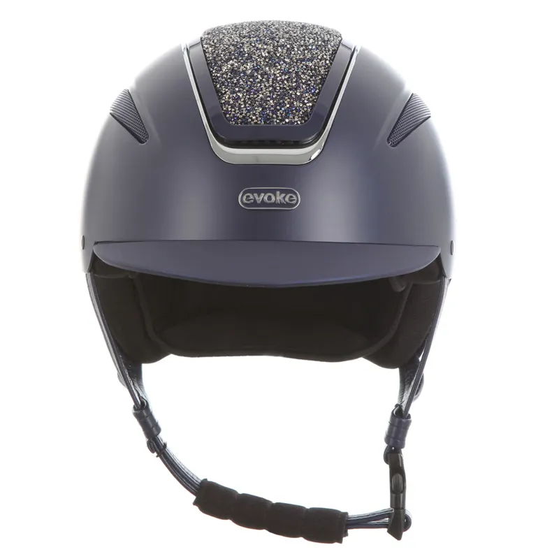 Evoke Callisto Classic Peak Riding Hat - Navy/Navy Crystal-2