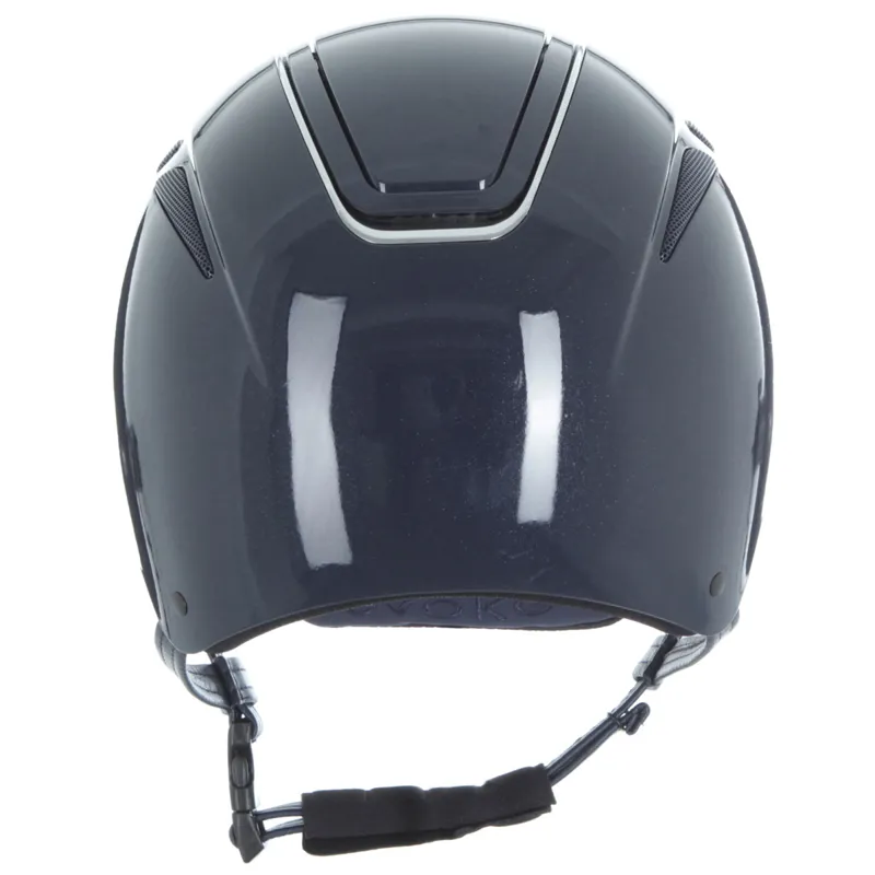Evoke Callisto Classic Peak Riding Hat - Navy Metallic/Chrome-2