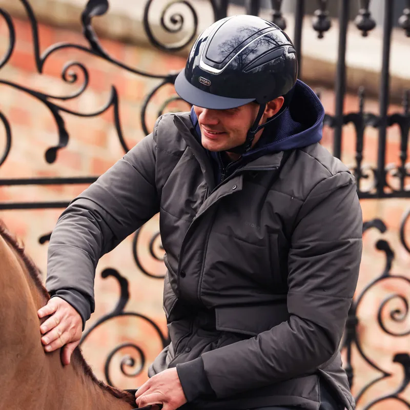 Evoke Callisto Classic Peak Riding Hat - Navy Metallic/Chrome-4