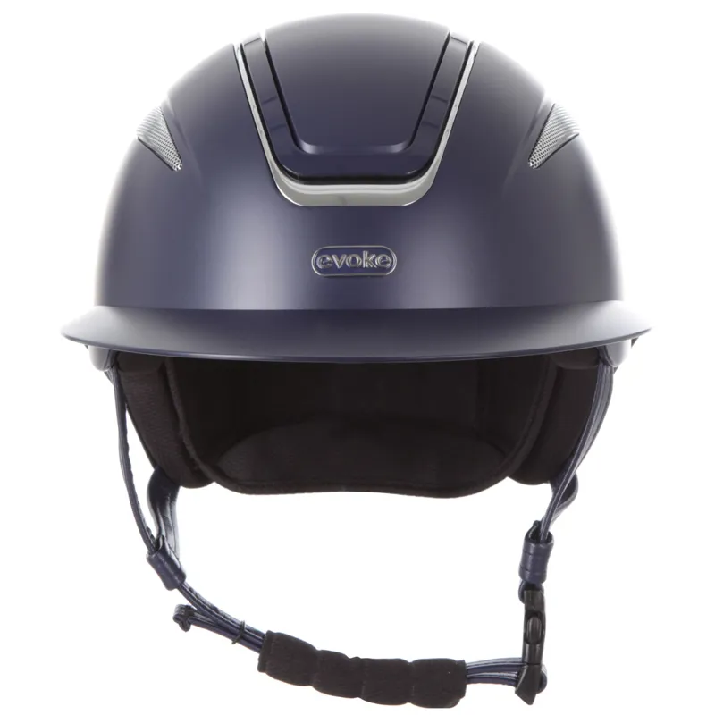 Evoke Callisto Wide Peak Riding Hat - Navy/Chrome-2