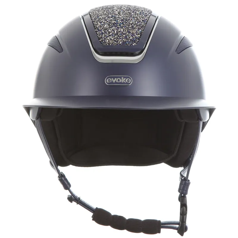 Evoke Callisto Wide Peak Riding Hat - Navy/Navy Crystal-2