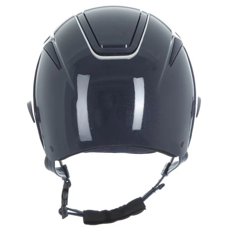 Evoke Callisto Wide Peak Riding Hat - Navy Metallic/Chrome-1