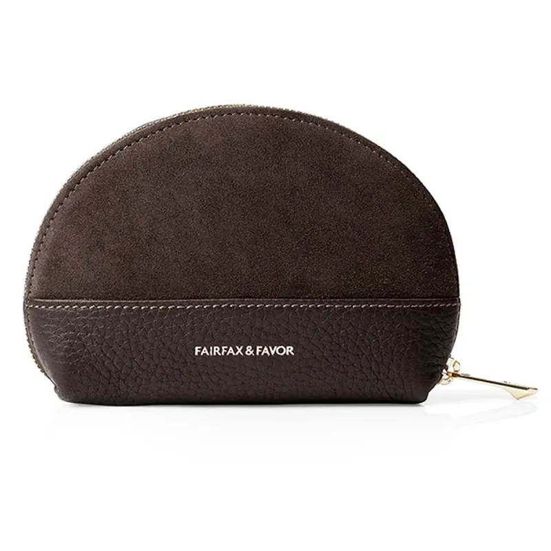 Fairfax and Favor Chiltern Coin Purse - Chocolate Suede-1
