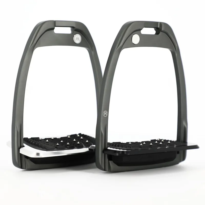 Flex-On Hunter H Ultra Grip Stirrups - Dark Grey/Black/Grey-1