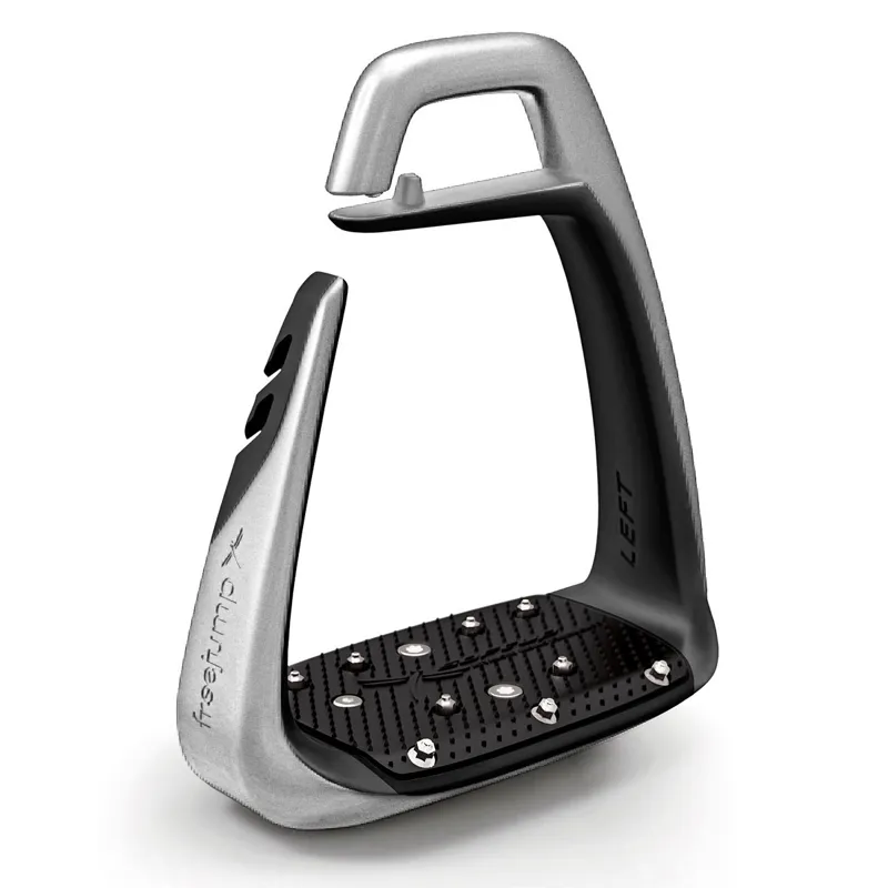 Freejump SoftUp Classic Stirrups - Pearl Silver/Black