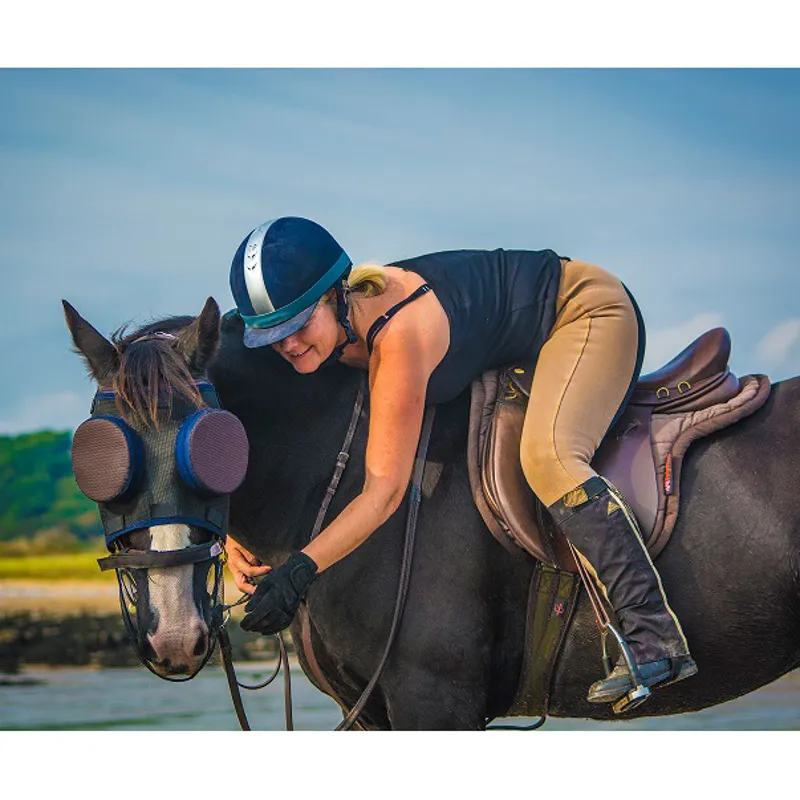 Guardian Horse Standard Fly Mask with 95% Sunshades - Black-6