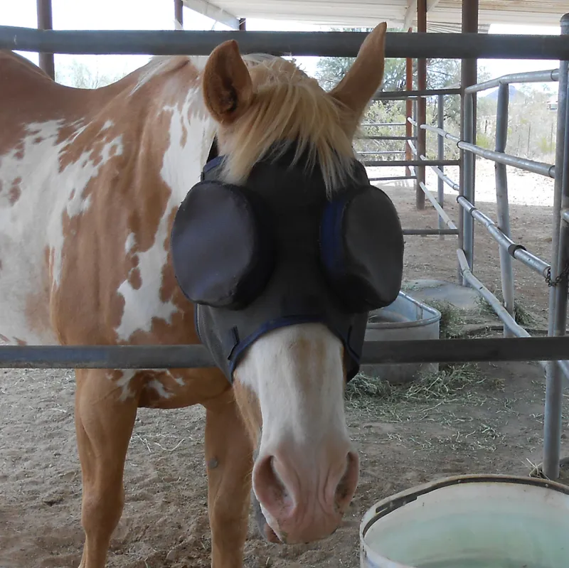 Guardian Horse Standard Fly Mask with 95% Sunshades - Black-5