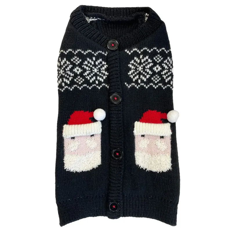 Happy Pet Christmas Santa Cardigan Dog Jumper - Navy