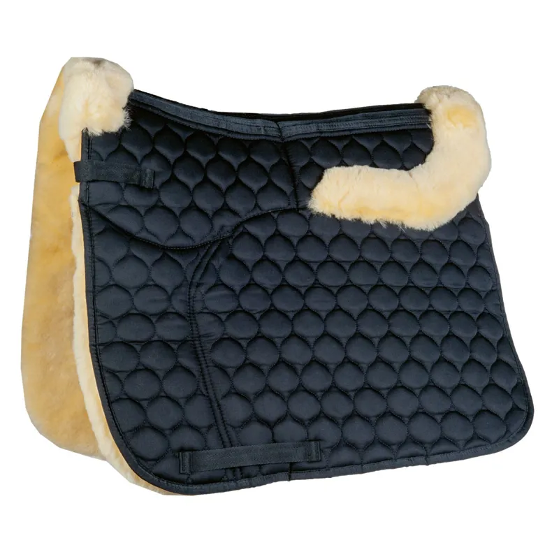 HKM Corrective Lambswool Dressage Saddlecloth - Black/Natural