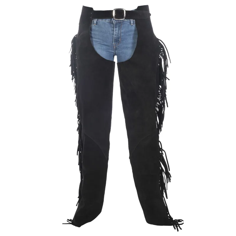 HKM Full Working Chaps with Fringes - Black