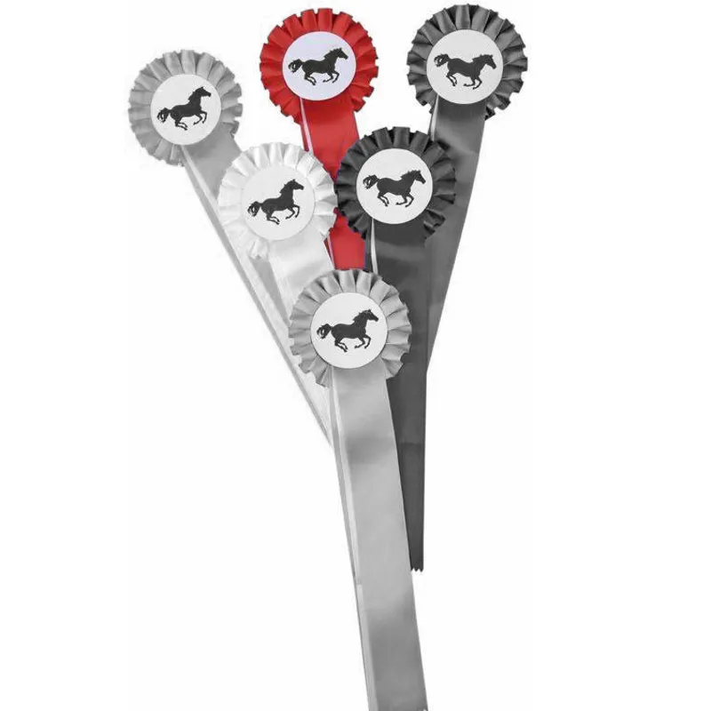 HKM Single Tier Rosette - Red/White	-1