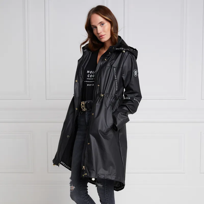 Holland Cooper Ladies Waterproof Rain Coat - Matte Black