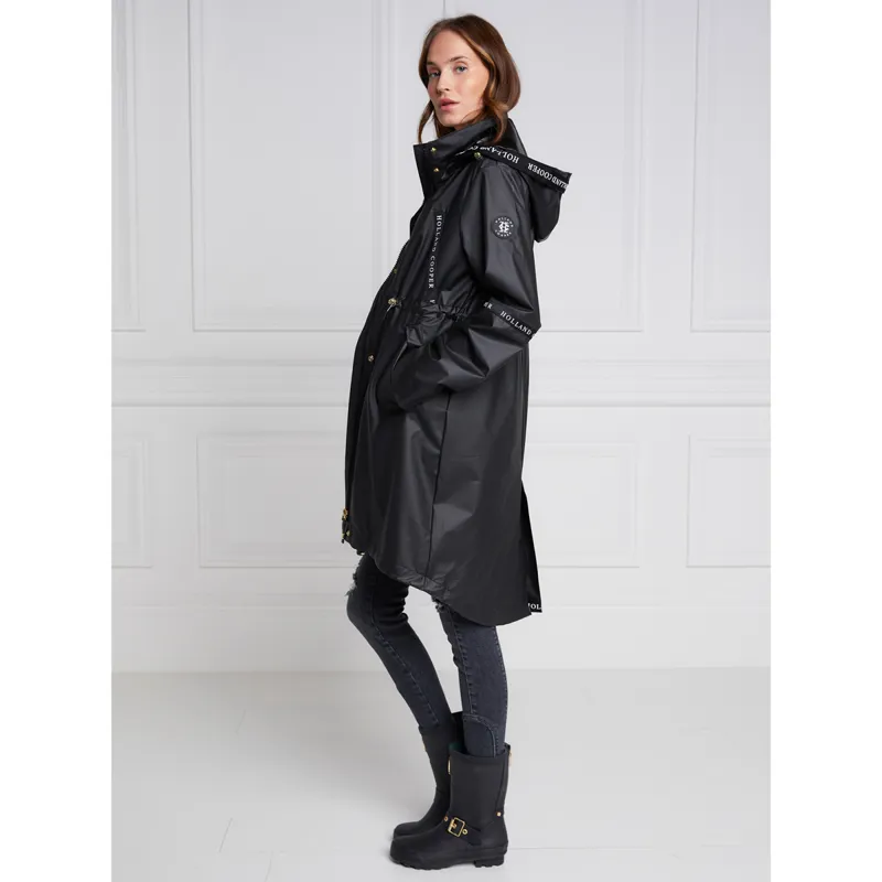 Holland Cooper Ladies Waterproof Rain Coat - Matte Black-2
