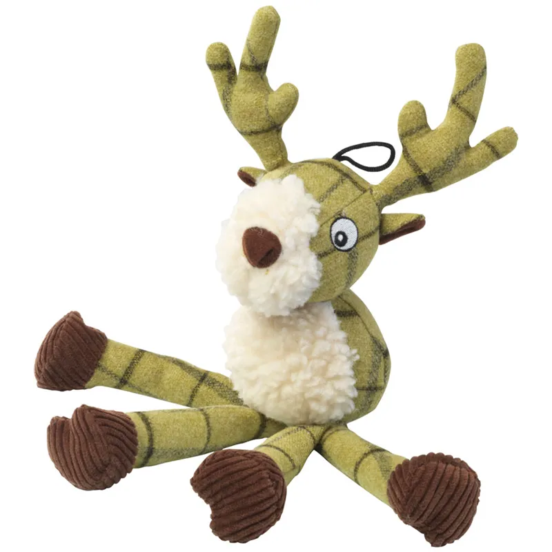 House of Paws Tweed Plush Long Legs Dog Toy - Stag