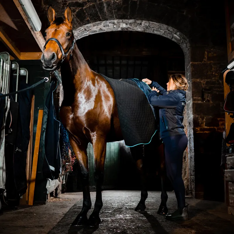 Horseware Autumn Cooler Rug - Black/Aqua-3