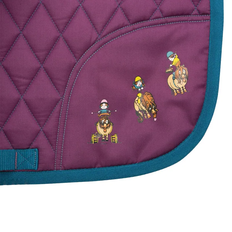 Hy Equestrian Thelwell Pony Friends Saddlecloth - Purple/Blue-1